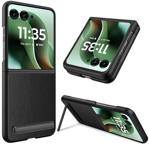 Coque Motorola Razr Ultra 2025 NINKI en cuir mat avec béquille intégrée