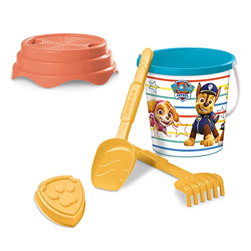Mondo Toys - BUCKET SET + MOULD PAW PATROL - Seau 17 cm avec accessoires - Jouet de plage (5 pièces) pour enfants - - 28321