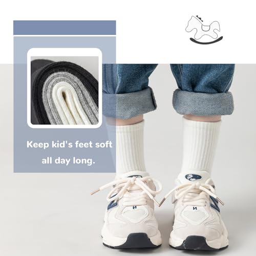 Girls Seamless Socks Kids Cotton Crew Socks Boy Athletic Socks 6 Pack3