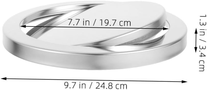 2pcs Stainless Steel Replacement Trash Can Lid with Swing Flap, round Recessed Countertop Waste Bin Cover Fits 21.5-24cm Opening for Kitchen Bathroom Office Use