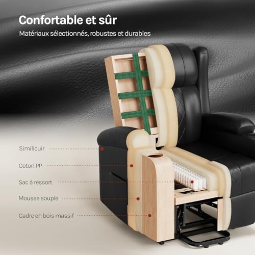 Fauteuil Relax Releveur Électrique Massage Chauffant WOLTU