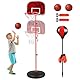 Aragallant 2-in-1 Basketballkorb & Boxsack für Kinder, Höhenverstellbare Basketballkorb mit 2 Bällen, Boxsack Spielzeug mit Boxhandschuhen, Kinderspielzeug Geschenke für Jungen ab 3 Jahren