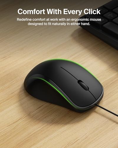 Image of Belkin Wired Keyboard and Mouse Combo, US Layout | Plug and play USB connection, compatible with PC and laptop, home and office desk set