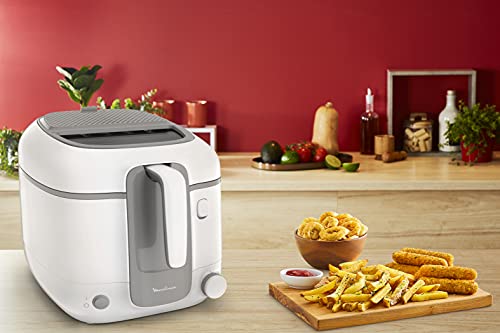 MOULINEX Deep Fryer | Super Uno Deep Fryer | 2.2 L Oil | 1.5 kg | Easy-Cleaning Dishwasher-Safe Parts | Non-Stick Bowl | Odor Filtration |Mess-Free Splatter Protection |2 Years Warranty | AM310028
