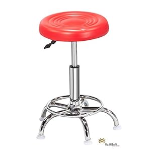 Da URBAN® Doctor Stool Height Adjustable & Revolving Stool (Red) (1 Pc)