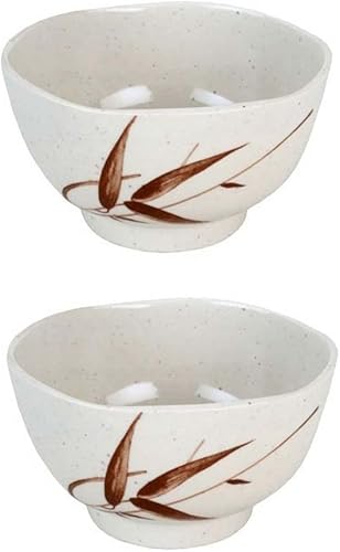 JapanBargain 2403 - Juego de 2 tazones de sopa de estilo japonés Miso, cuenco de arroz, cuenco de postre para aperitivos, tazón de ensalada, caña
