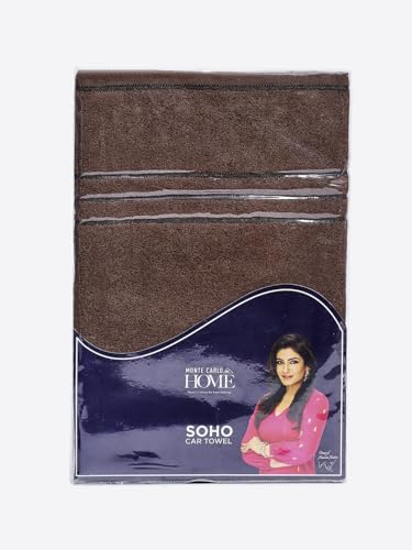 Image of Monte Carlo Brown Solid 340 GSM FS 1 Car Towel (Width 90 CM X Length 180 CM) 2