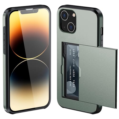 �Ή� iPhone 13 mini/12 mini �p�P�[�X �J�[�h���[ �w�� �ČRMIL�K�i �ϏՌ� �A�C�t�H��13 mini/12 mini �P�[�X IC�J�[�h���[ �����h�~ �S�ʕی� �w��h�~ ����~�� �C�菝�h�~ �O���[��