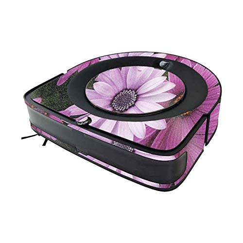 Image of MightySkins Glossy Glitter Skin Compatible with iRobot Roomba s9 Vacuum - Purple Flowers | High-Gloss Glitter Finish | Easy to Apply and Change Styles | Made in The USA