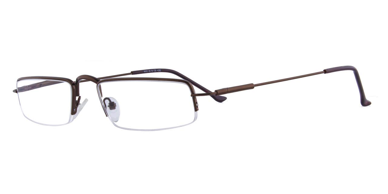 VisionsIndia Unisex Rectangle Brown Supra Power Reading Glasses (+1.25, C04, 6202)