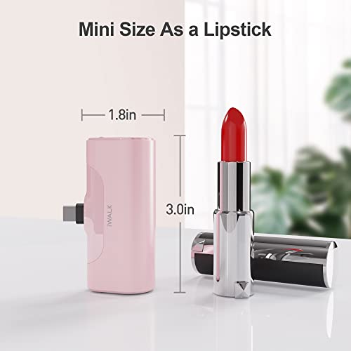 Iwalk Linkpod 4 Small Portable Charger Usb C Cute Power Bank 4500Mah【2 Pack】 Battery Pack Compatible With Samsung Galaxy Z Flip4,S23,S22,S21,Switch,Google Pixel[Black&Pink] #TOP4