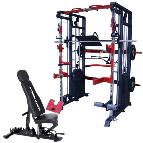 Image of GAMMA FITNESS FTS- 101 Multi Gym Fuctional Trainer with Adjutable Exercise Gym Bench MB-900| for Commercial Gym or Home Gym Setup|