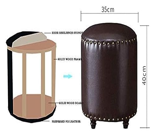 Repose-pieds en cuir rond pour soulager les jambes lourdes au salon avec style