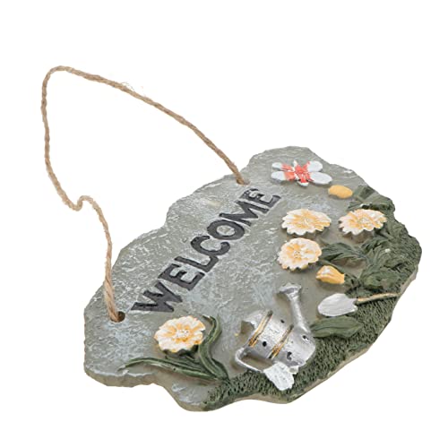 Ciieeo Cartello Di Benvenuto Da Esterno in Resina Ecocompatibile, Decorazione Da Appendere Alla Porta Per Festival e Giardino, Striscione Decorativo Per Natale e Ambienti Domestici