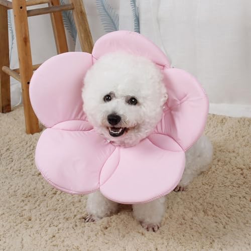 Image of POPETPOP Flower Shaped Protective Collar for Dogs Anti-Lick Recovery Neck Cover Lightweight Elizabethan Collar Alternative for Scratching Wounds Rashes and Post-Surgery Care 15.35 X 11.02 X 0.51 in