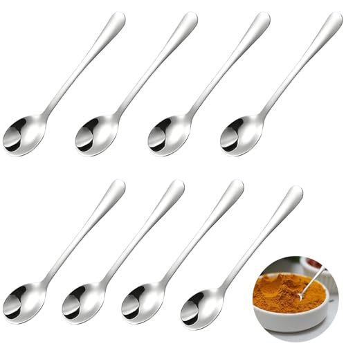 8 Stück Espressolöffel Mini 7,5cm - Kleine Edelstahl Löffel Dessertlöffel für Kaffee, Gewürze Kaffeelöffel Set