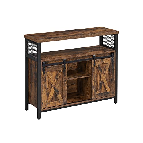 XXAezr Credenza Soggiorno Credenza da pranzo, armadio da cucina, armadio portaoggetti, tavolo da buffet con ripiano regolabile, vano aperto, console TV industriale Mobile Credenza
