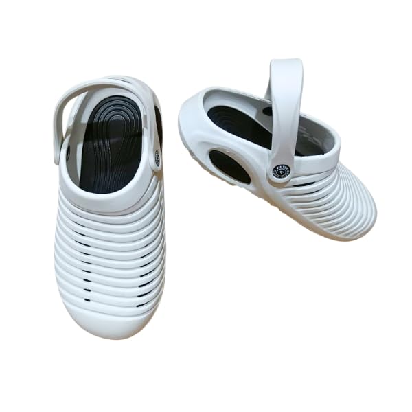 Image of Casual Slingback Clogs for Men with EVA Sole | Lightweight, Breathable Slip-On Footwear | All-Day Comfort for Indoor & Outdoor Use White