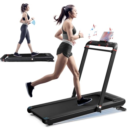 Image of Treadmill with Auto Incline & 18 inch Wide Running Belt, Under Desk Folding Walking Pad Treadmills with Remote Control and 265Lb Weight Capacity for Home Office