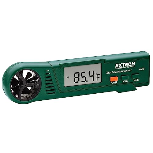 Anémomètre Extech AN25 avec indice thermique pour mesure de vitesse de l'air de 0,4 à 25 m/s
