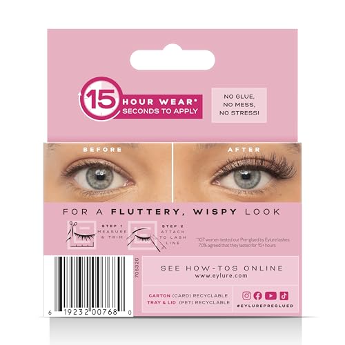 Eylure Pre-Glued Wispy Light Texture Eyelashes, No.117, Twin Pack - Thumbnail 7