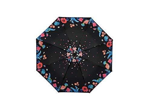 Parapluie Anti-Ultraviolet Noir Trois Fleurs pour flâner sous le soleil d'été