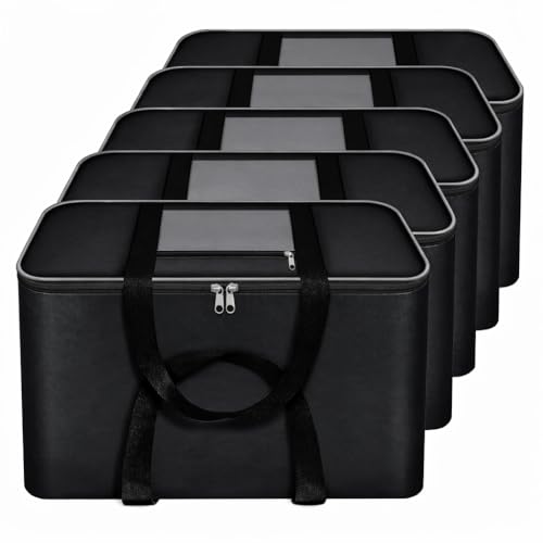 Image of Radiant Nylon Big Underbed Storage Bag Moisture Proof Cloth Organiser with Zippered Closure and Handle(BlackGrey, 54x46x28cm) (Rectangular) (Grey - Pack of 5)