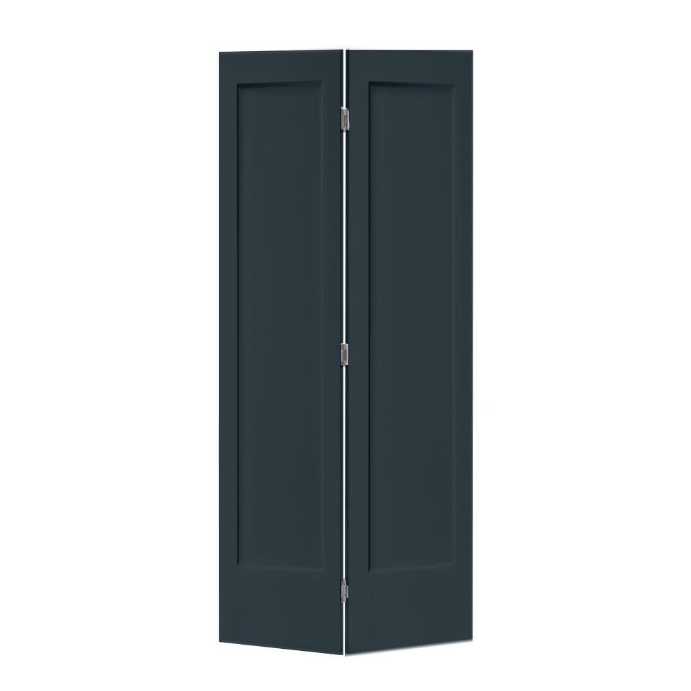 36 in. x 80 in. 1 Panel Shaker Charcoal Gray Painted MDF Composite Bi-Fold Closet Door with Hardware Kit
