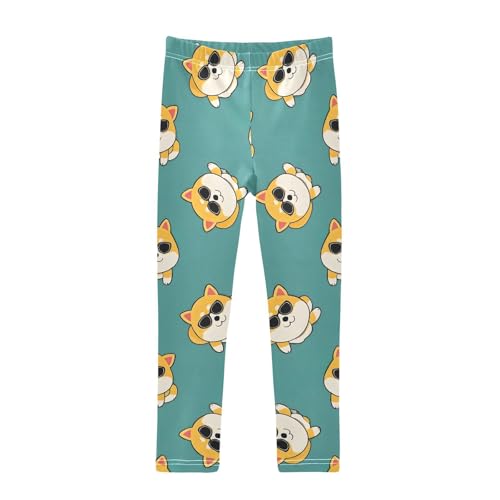 Girls' Leggings Children's Yoga Pants Skinny Printed Dance Corgis Comfortable 4T