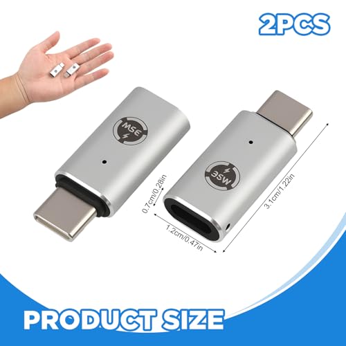 kwinfei 2PCS High Speed USB C to 8 Pin Adapter,Durable Charging Adapter for 35W Fast Charging and Data Transfer, Compact Phone to USB C Adapter Compatible with Smartphones, Tablets and More