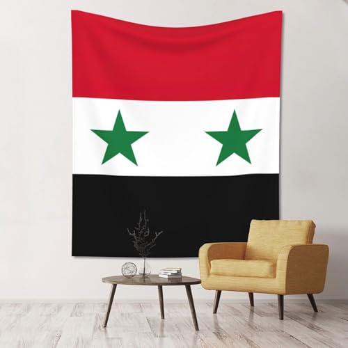 Tapisserie République arabe syrienne drapée au mur pour décorer une chambre ado