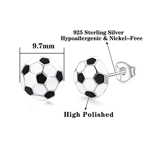 Sports Stud Earrings 925 Sterling Silver Football,Soccer,Basketball,Volleyball,Tennis,Baseball Earrings for Women Men Player Fan Gifts4