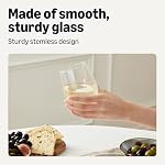 Amazon Basics Stemless White Wine Glasses, 414 ml, Dishwasher-Safe, 4-Piece Set