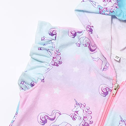 Childrenstar Swim Cover Up For Girls Terry Beach Cover-Up Unicorn Hooded Zip Robe,Size 8 9 #TOP3