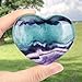 SMQ 2.4 Inch Rainbow Fluorite Crystal Heart Shaped Worry Stone for Anxiety Hand Carved Polished Gemstone Love Pocket Palm Chakra Stones Gifts for Balancing Reiki Healing