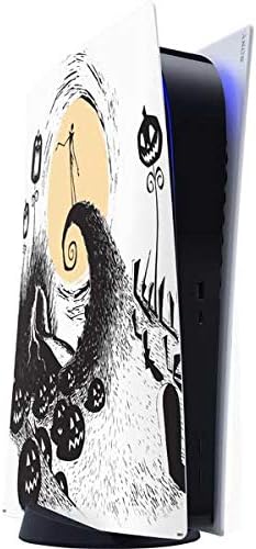 Skinit Decal Gaming Skin Compatible with PS5 Digital Edition Console - Officially Licensed Disney The Nightmare Before Christmas Jack on Spiral Hill Art Design