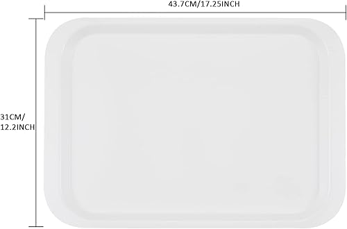 Miniatura 5 de PFW-174122-02 - Bandejas de melamina para servir, color blanco, 17.1 x 12.2 pulgadas, rectangulares, para cafetería, comida rápida, para desayuno,