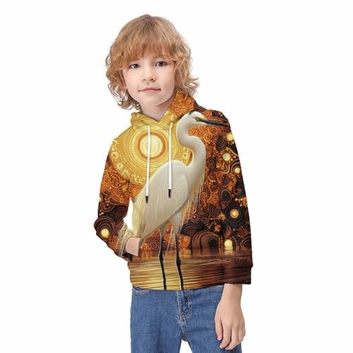 Sweat aigrette dorée 3D pull à capuche tendance manches longues - 2