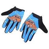 SUNGOOYUE Kids Cycling Gloves, Full Finger with Non Slip Microfiber Palm Fastener for Scooter Mountain Biking Balance Biking(1 Pair) (S/M)