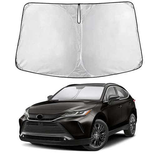 Image of EcoNour Custom Windshield Sun Shade for Toyota Venza 2021-2024 | Hybrid SUV Front Window Heat & UV Shield | Foldable Multi-Layer Sun Cover