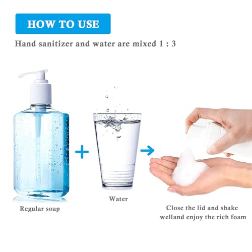 Dispensador de jabón de espuma de 250 ml y botellas para champú de viaje en plástico blanco 4