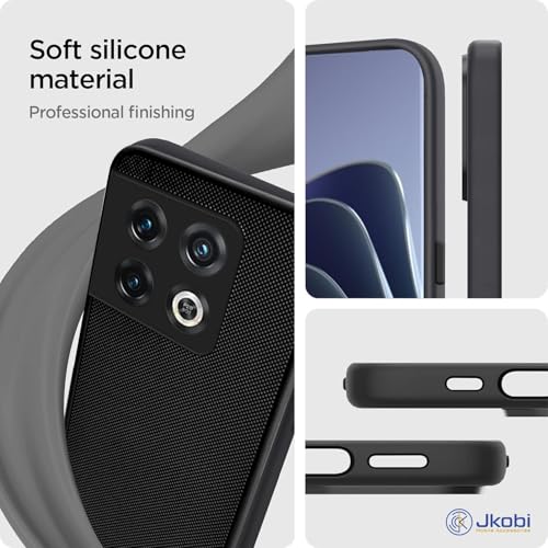 Image of Jkobi Back Cover Case for OnePlus 10 Pro (Textured Grip Design | Camera Protetion | Slim and Light Weight | Soft Touch and Feel | Black)