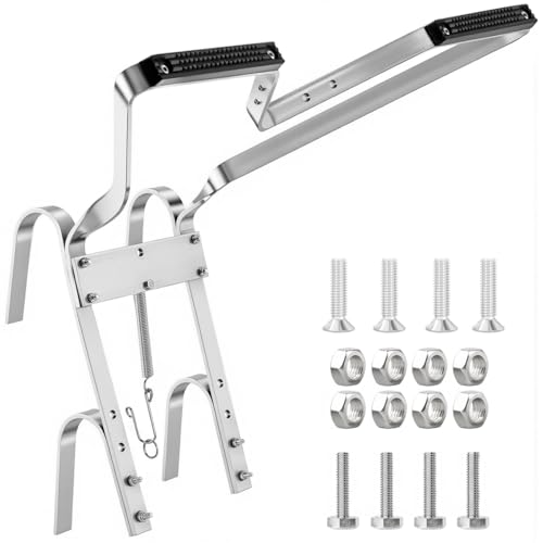 Heavy Duty Aluminum Ladder Standoff - V-Shaped Ladder Stabilizer with Anti-Slip Rubber Bumper, Universal Fit for Most Ladders, Durable & Easy to Use Ladder Accessory