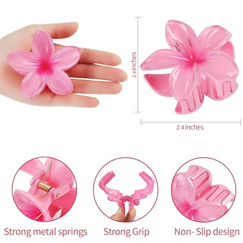 Paquete de 6 Pinzas de Flores para Mujer - Accesorios para el Cabello Hawaiano, Plumeria Hawaiana para Cabello Grueso - Regalos - imagen 2