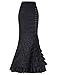 Produktbild Schwarz Jacquard Damen Retro Vintage Bleistiftrock Viktorianisch Stil Meerjungfrau Lang Rock BP0204-1 Size 46