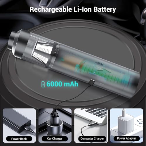 Image of MILAGROW Duster Pro Portable Vacuum Cleaner & Blower with Powerful 16000Pa Suction, Modern & Straight Line Design, Cordless & Rechargeable with Multipurpose Accessories for Car /Home /Office /Outdoors