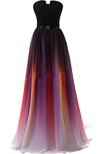 Charmant Damen 2020 Neu Fuchsia/Schwarz Traegerlos Herzausschnitt Abendkleider Partykleider Abiballkleider Lang-38 Fuchsia/Schwarz Cover