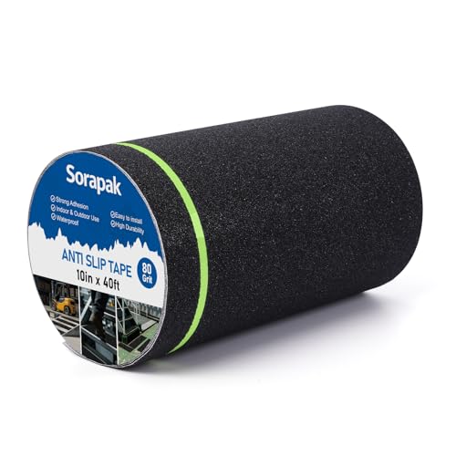 Image of Anti Slip Tape with Glow in Dark Strips 10 in x 40 FT,Non-Skid Tape Night Visibility Non-Slip Roll, Anti-Slip Strips for Stairs Ramps Floors Decks & Slippery Surfaces