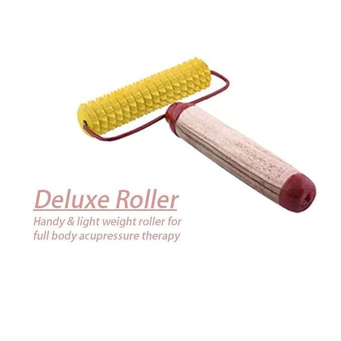 Acupression Solar Powered Acupressure Massager and Exerciser Combo Sets Kit with Karela, Ball - Wooden, Sujok Jimmy and Mini Roller Massager (Multicolor, Natural Care) - Pack of 4 2
