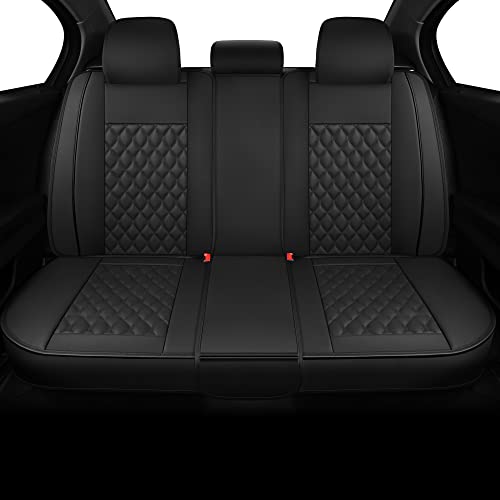 Vankerful Housses pour sièges arrière de voiture, en cuir synthétique, modèle universel adapté pour la plupart des voitures, SUV, berlines, pick-ups et camionnettes - Noir